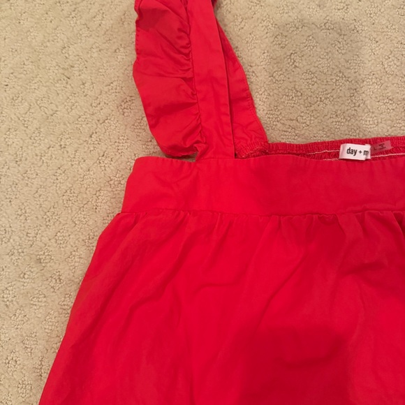 Red Ruffled Women's Tank Top - Picture 3 of 4